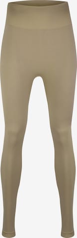 BeShaped Workout Pants 'Sportschool koningin' in Beige: front