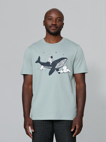 T-Shirt 'Spacewhale' Watapparel en vert : devant