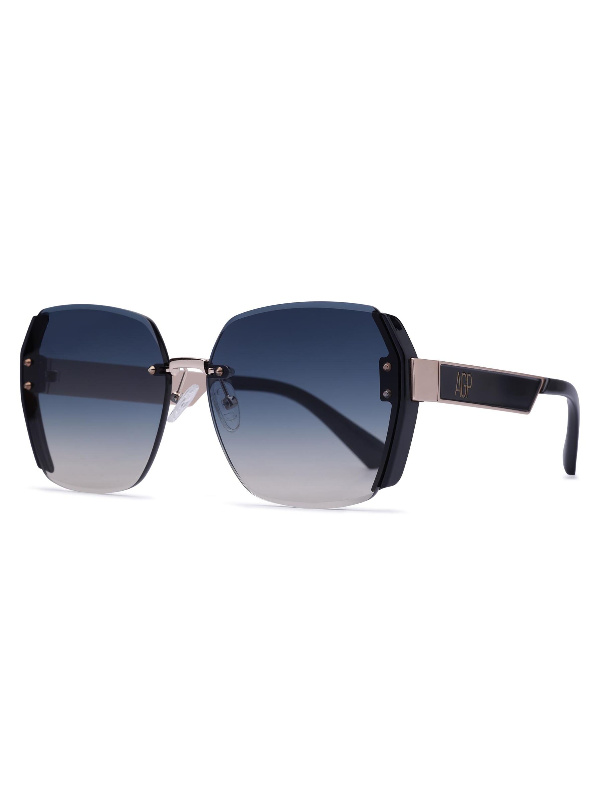 AVANT-GARDE PARIS Sonnenbrille 'Square Eirini' in Schwarz: Vorderseite