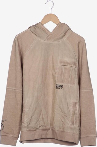 HUGO Sweatshirt & Zip-Up Hoodie in M in Beige: front