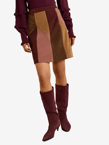 Gonna di love & roses in marrone: frontale