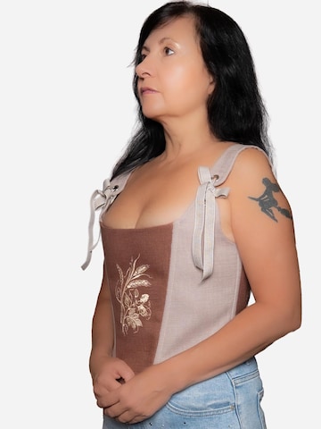 Corsage 'Golden Wheat Corset' VIADALINNO en marron