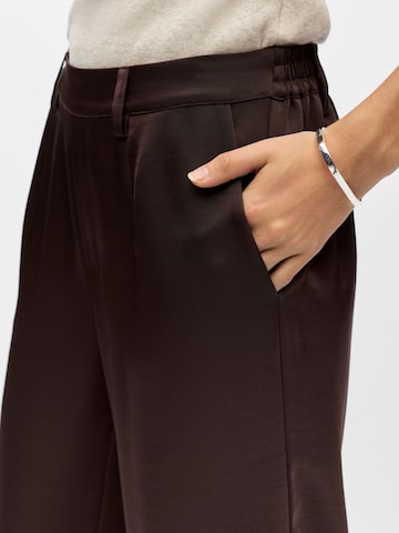 OBJECT Wide leg Pleat-front trousers 'OBJChilli' in Brown