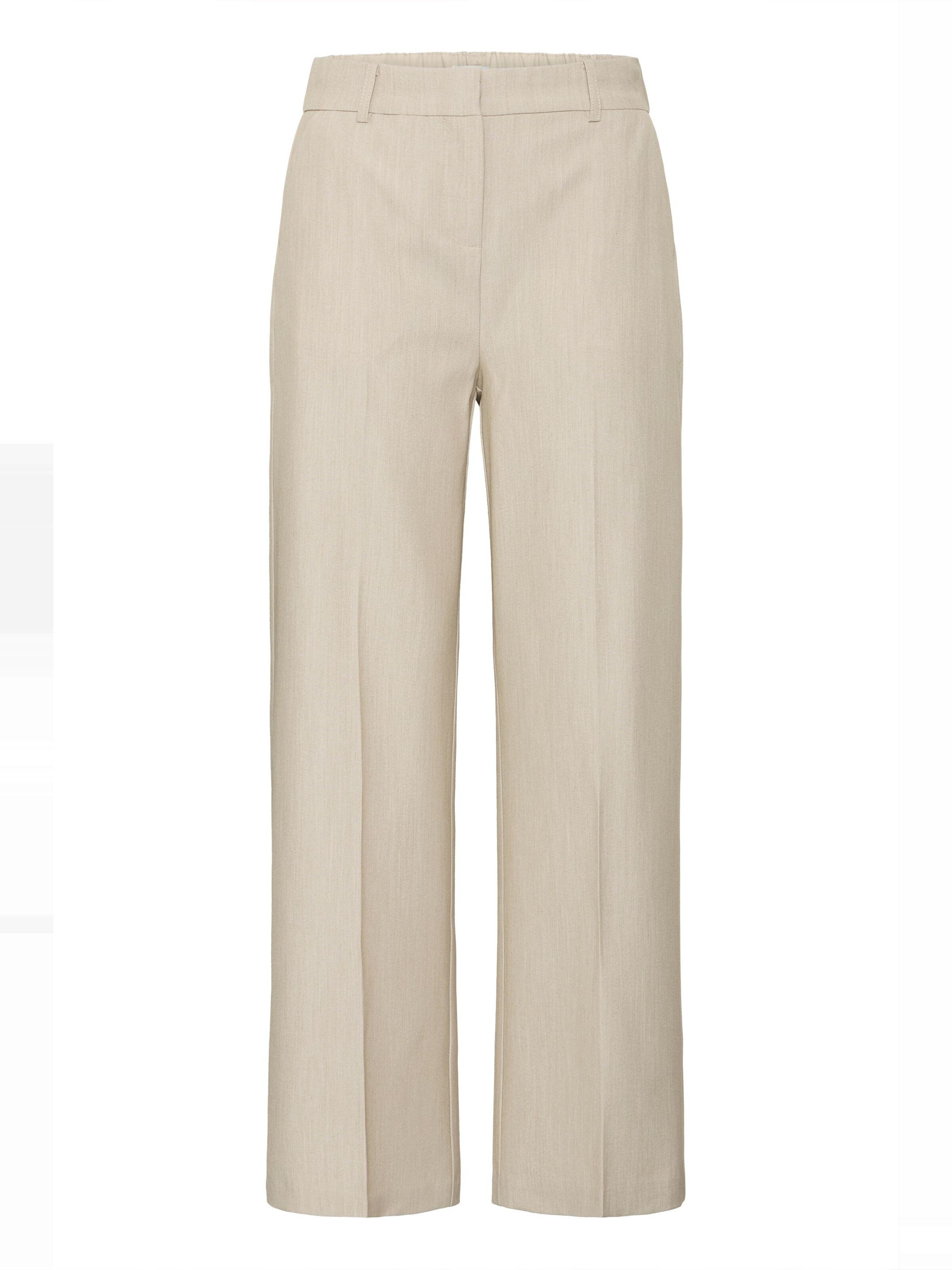 b.young Bandplooibroek 'DANTA' in Beige: voorkant