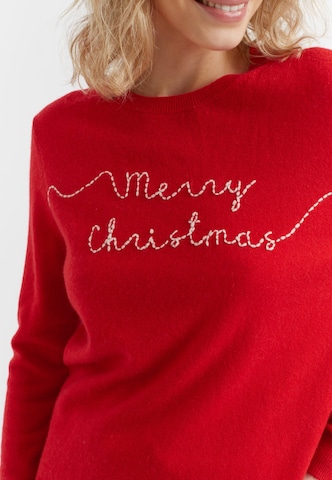 Chinti & Parker Svetr 'Merry Christmas' – červená