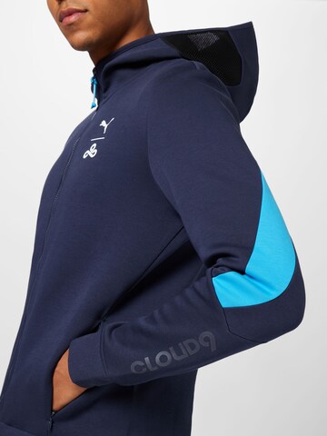 PUMA Athletic Zip-Up Hoodie in Blue