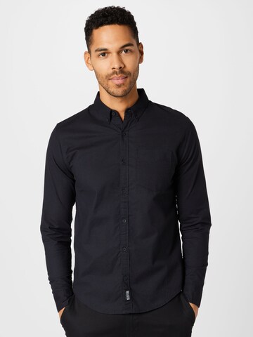 HOLLISTER Regular Fit Hemd in Schwarz: Vorderseite