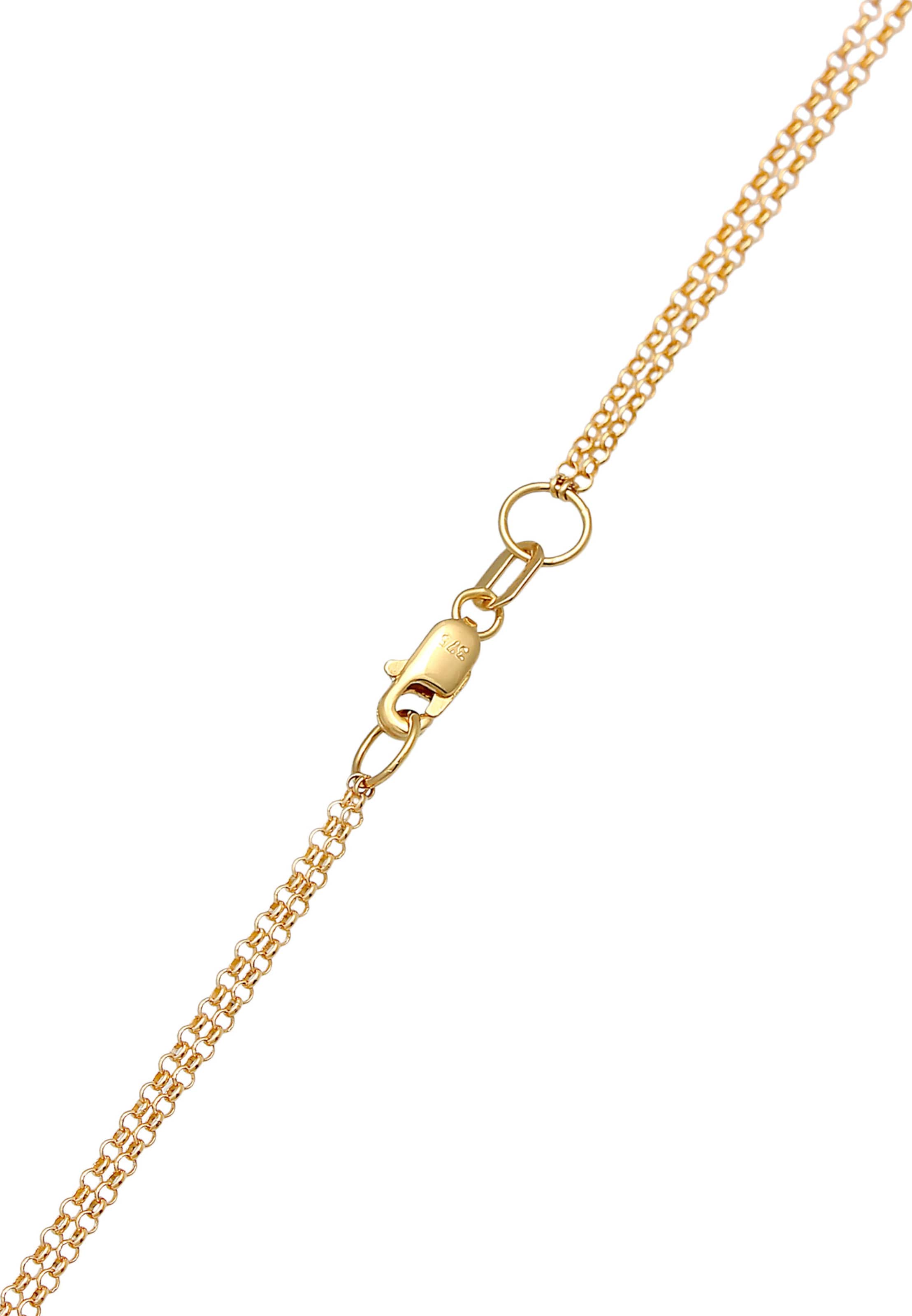 ELLI PREMIUM Halskette Geo, Kreis, Layer in Gold