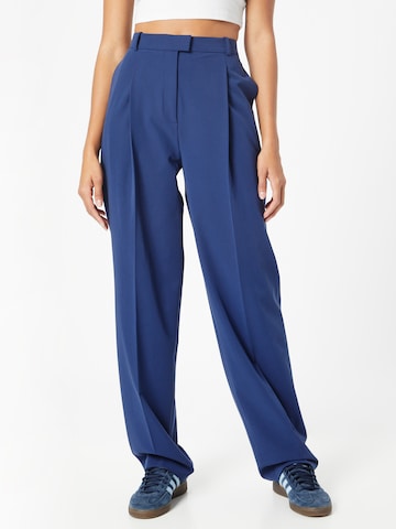 HUGO Tapered Pleated Pants 'Hasabu' in Blue: front