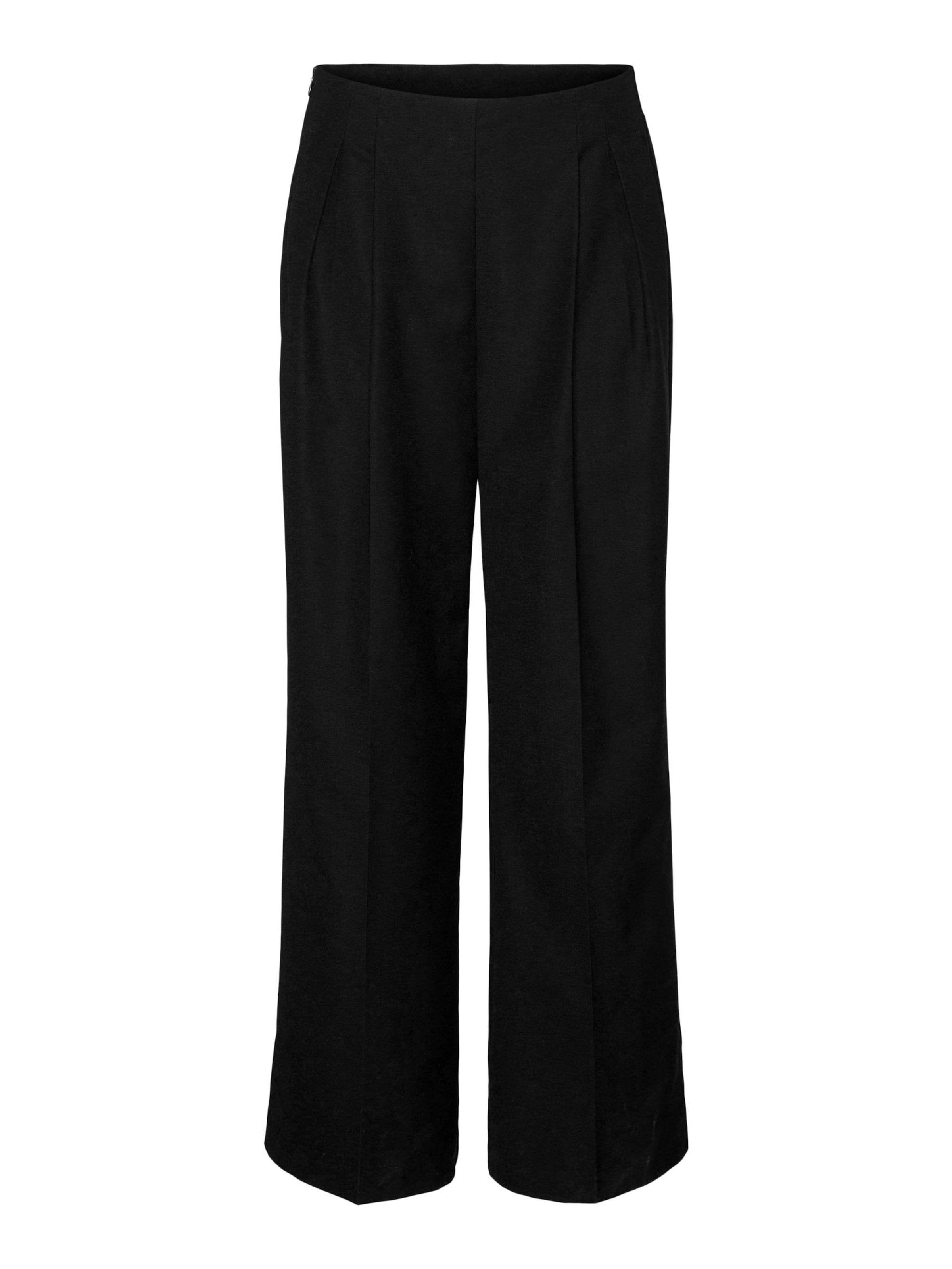 Wide leg Pantaloni con pieghe 'VMHAILEY' di VERO MODA in nero: frontale