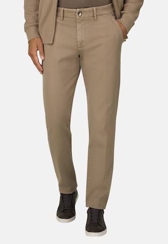 Boggi Milano Slim fit Chino Pants in Brown: front