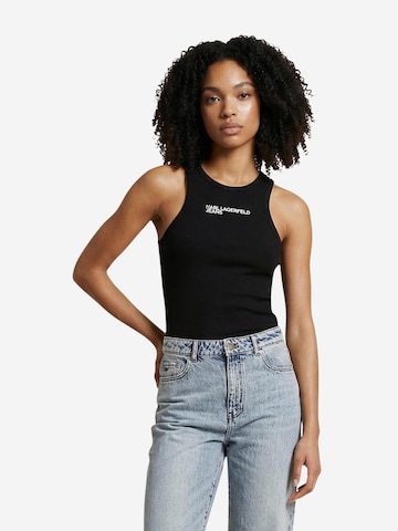 Top 'KLJ Ribbed B2W17085' di KARL LAGERFELD JEANS in nero: frontale
