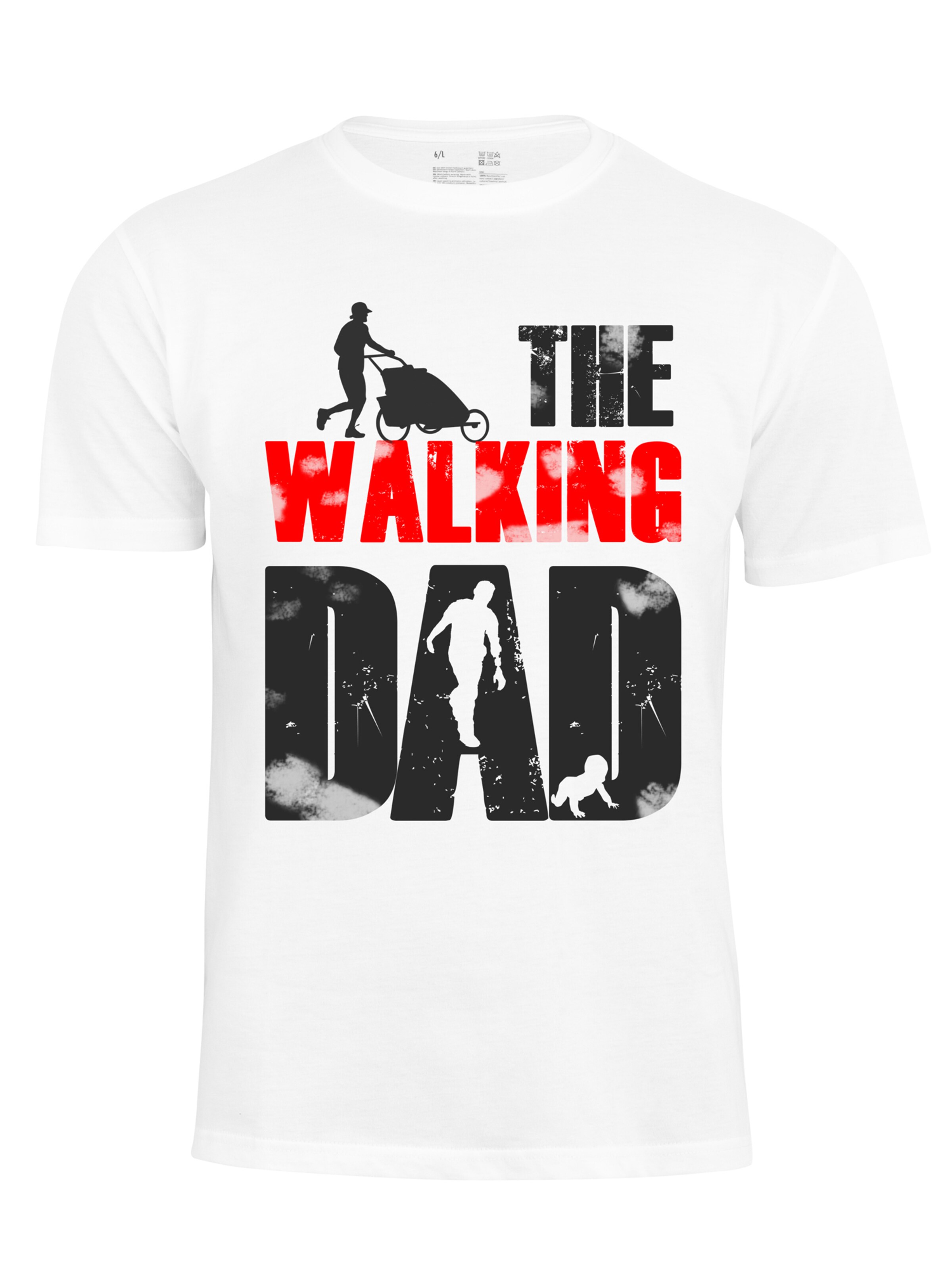 Cotton Prime T-Shirt 'The Walking Dad' in Weiß: Vorderseite