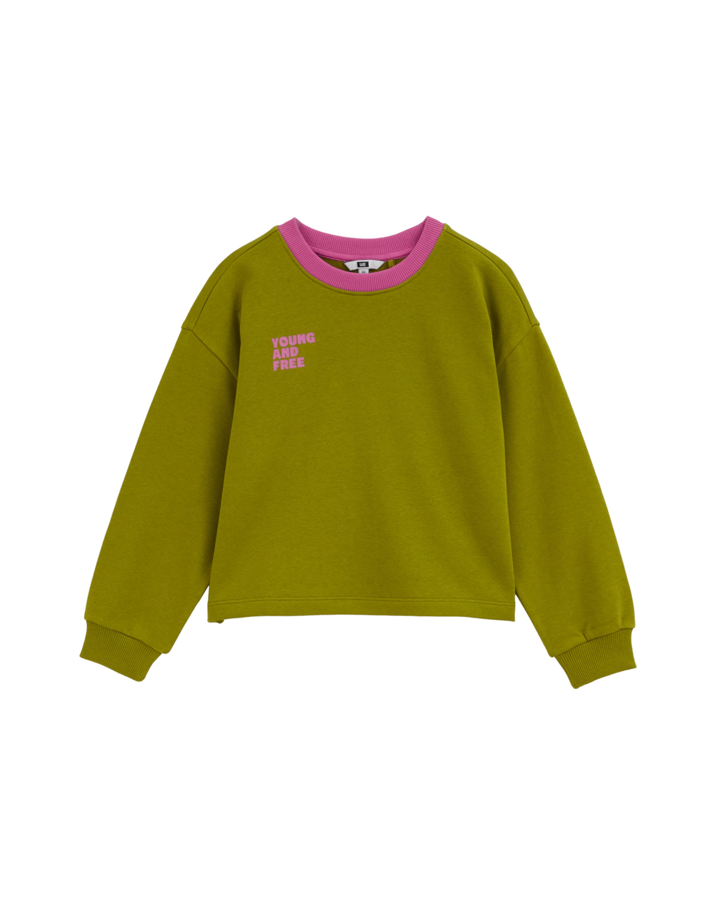 Sweat-shirt WE Fashion en vert : devant