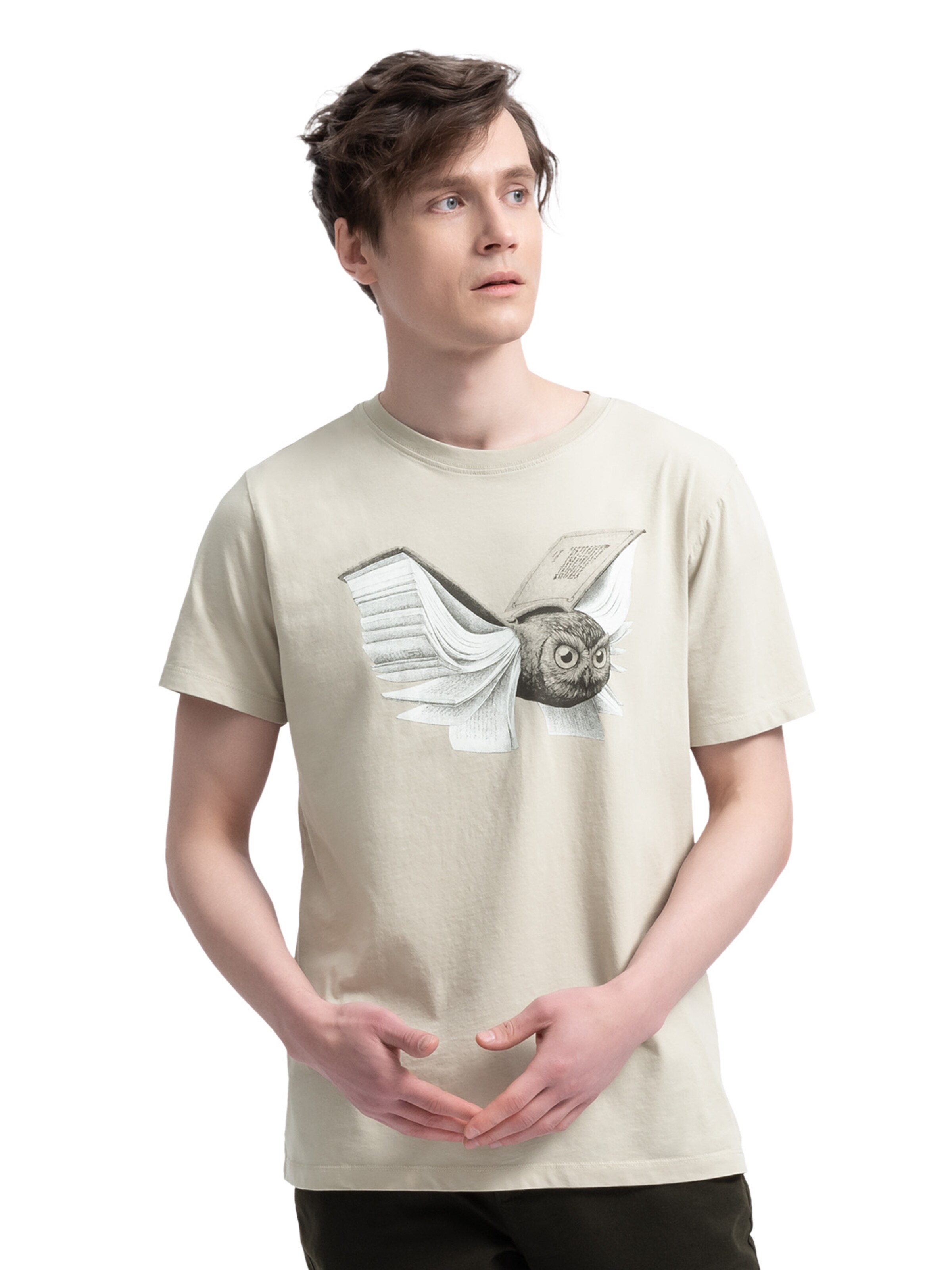Kaft Shirt 'Uilboek' in Beige: voorkant