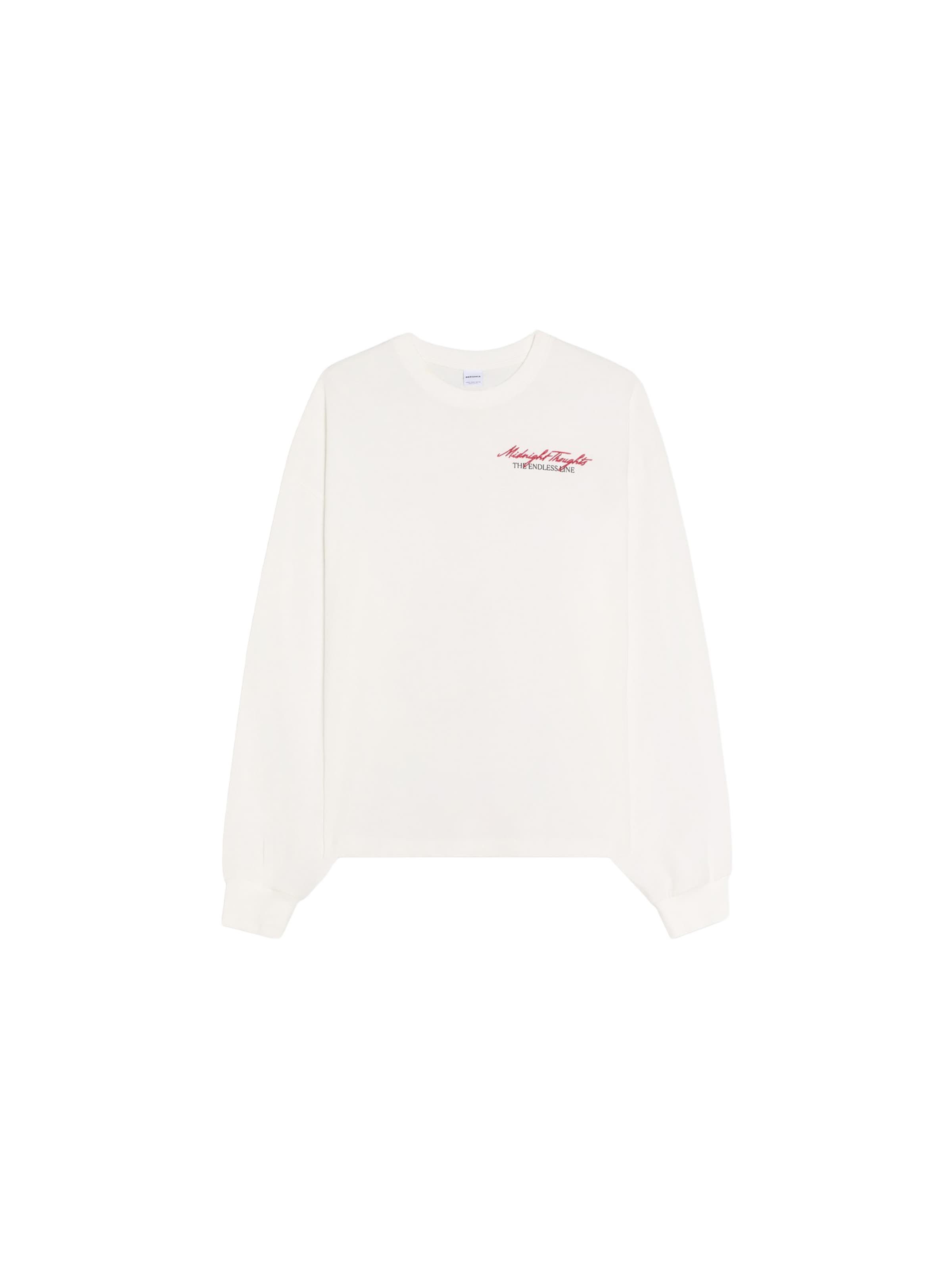 Bershka Majica v velikosti XS  | brusnica / črna / bela barva, Prikaz izdelka