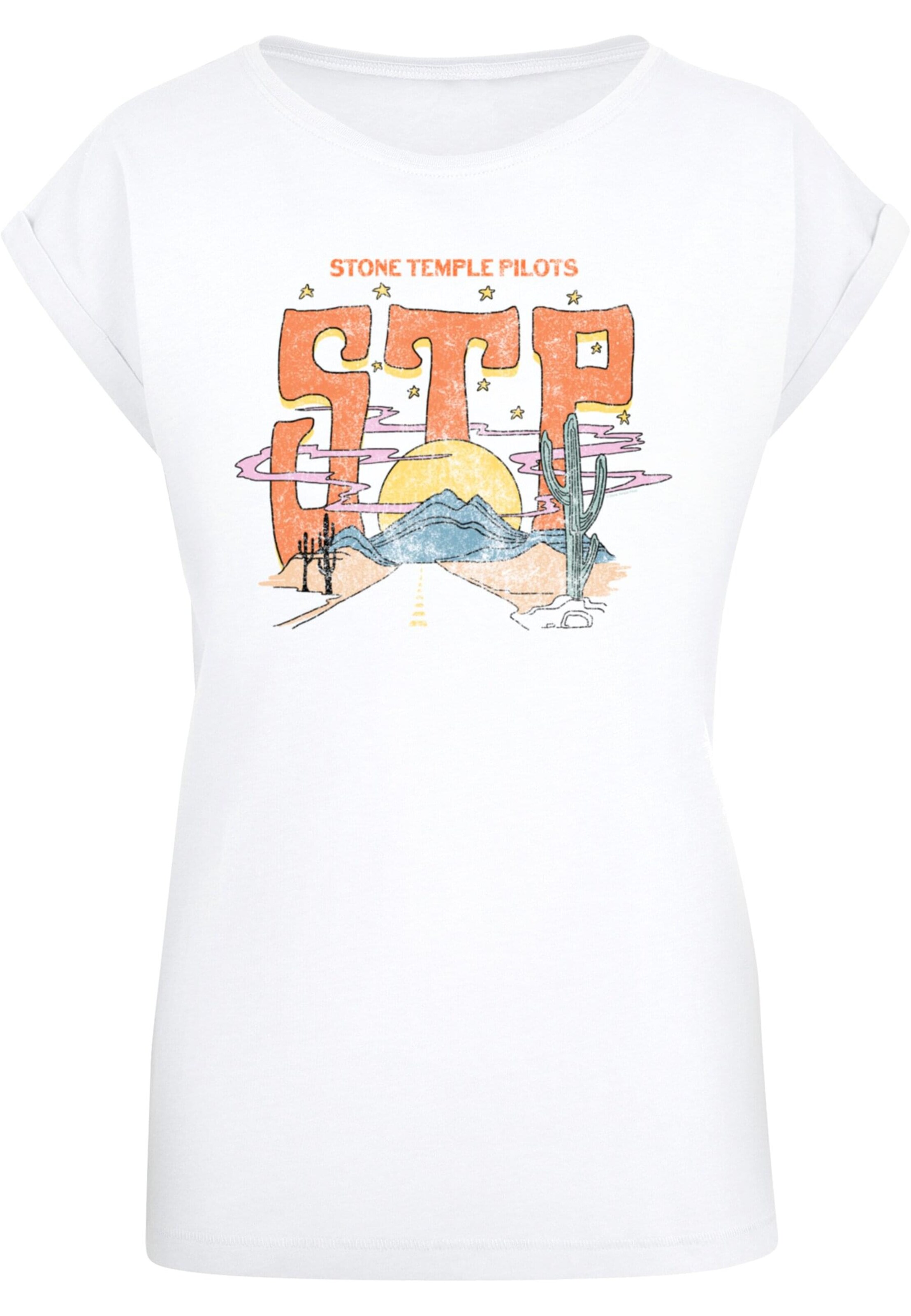 Merchcode T-Shirt 'Stone Temple Pilots - Desert Highway' in Weiß: Vorderseite