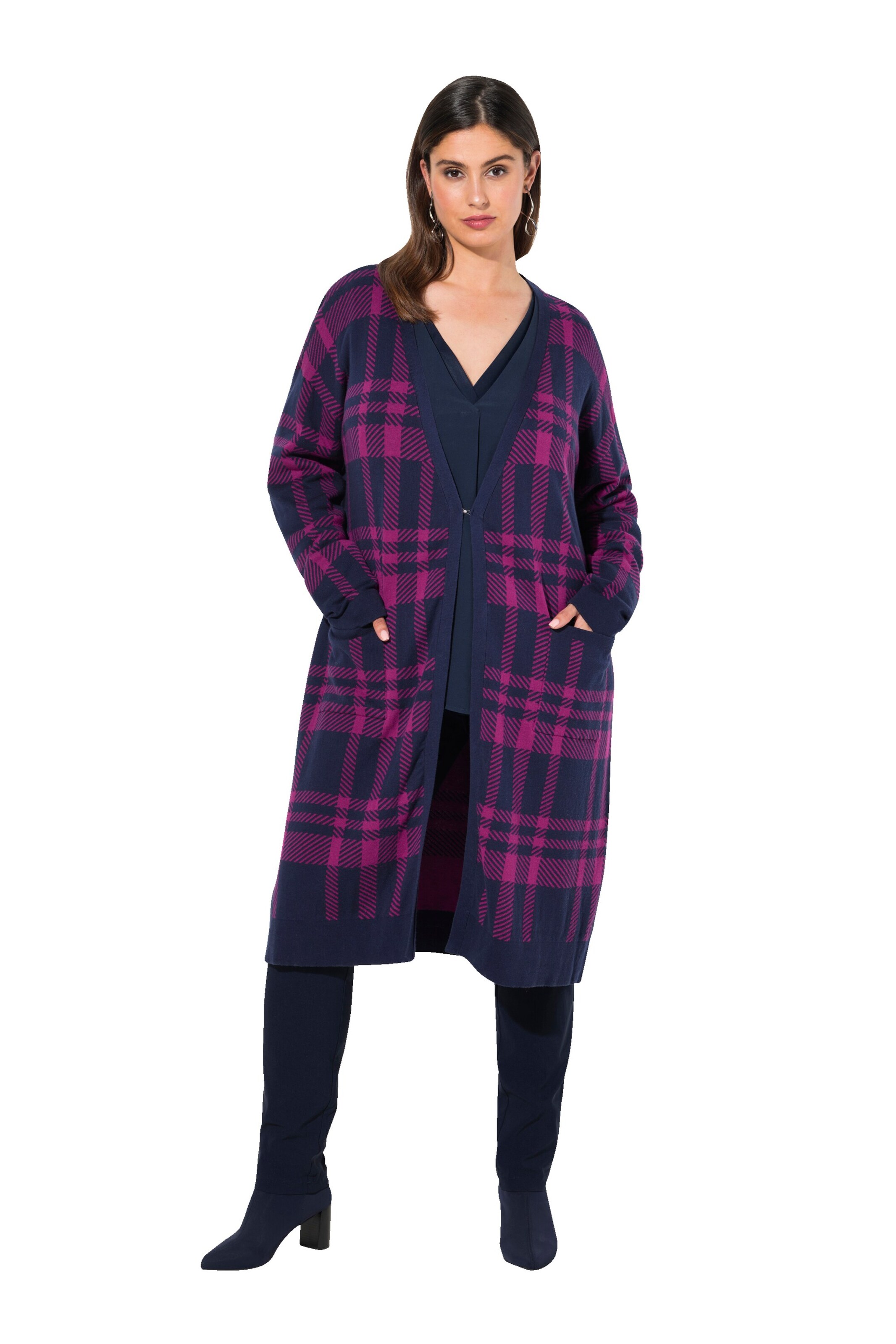 Ulla Popken Strickjacke in Blau: Vorderseite