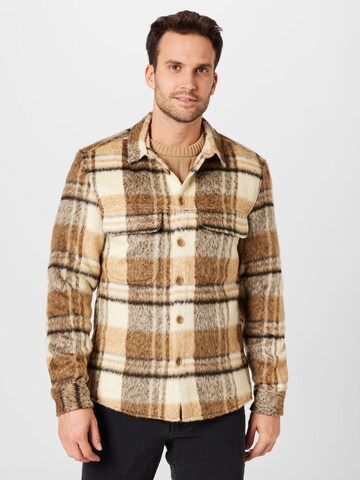 DRYKORN Regular fit Button Up Shirt 'SELED' in Brown: front