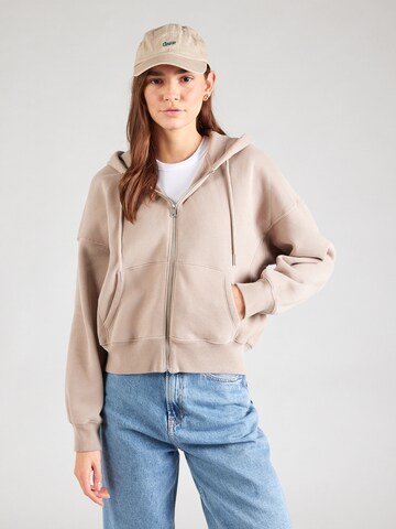 Abercrombie & Fitch - Casaco em moletão 'ESSENTIAL SUNDAY' em bege: frente