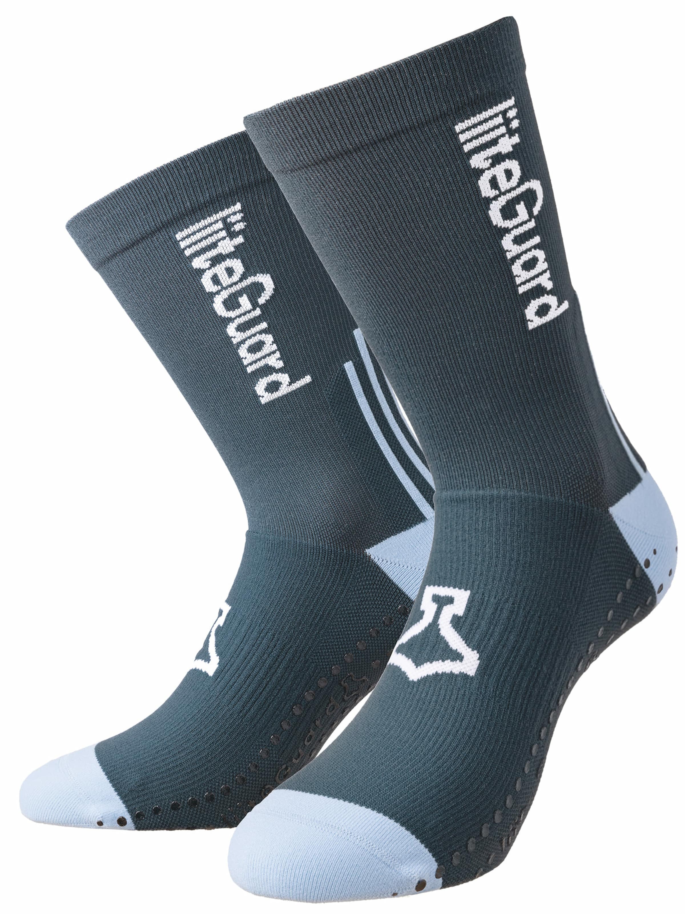 liiteGuard Chaussettes de sport 'Pro-Tech' en bleu / pétrole / blanc, Vue avec produit