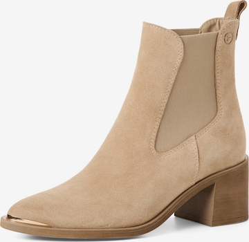 Tamaris Chelsea Boots in Beige: Vorderseite