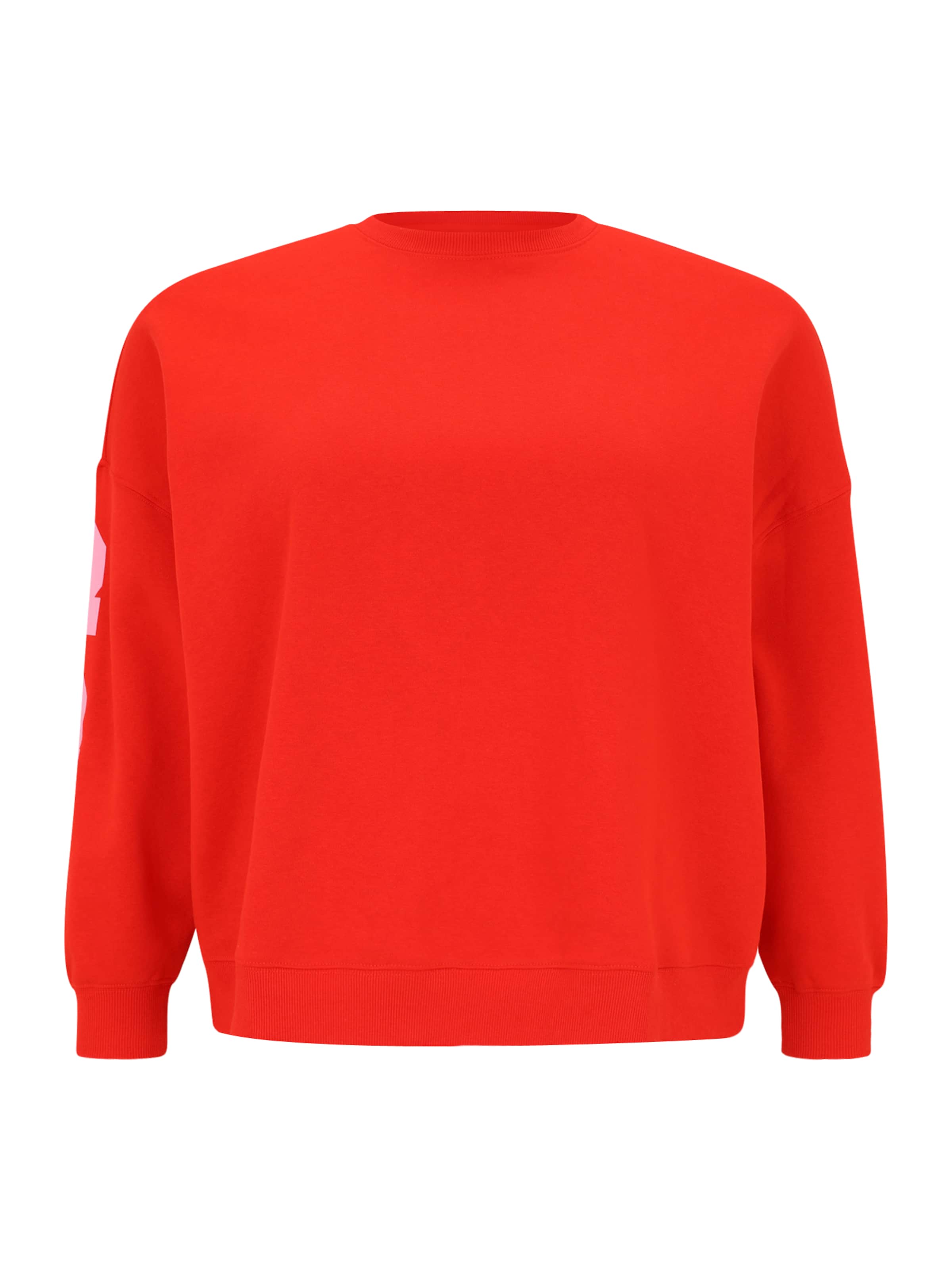 Sweat-shirt &#x27;PCFANY&#x27; PIECES Curve en rouge : devant