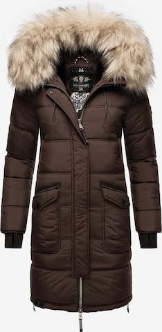 MARIKOO Winter coat 'Chaskaa' in Brown: front