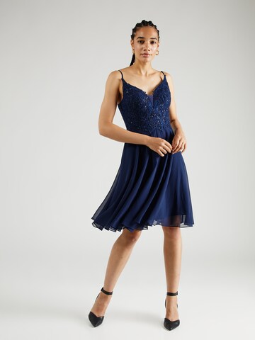 mascara Cocktail Dress in Blue: front