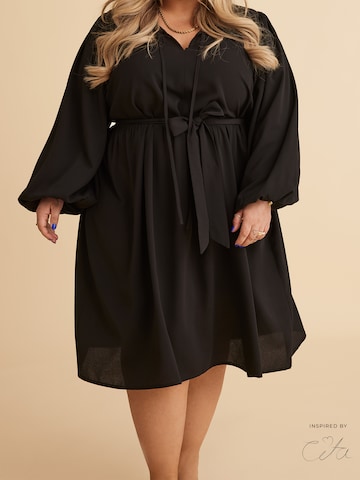 Guido Maria Kretschmer Curvy Collection Dress 'Catherine' in Black: front