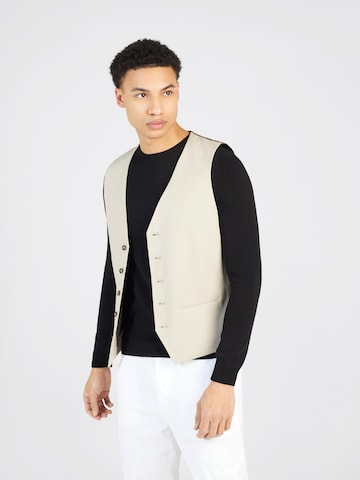 SELECTED HOMME Gilet 'LIAM' in Beige: voorkant