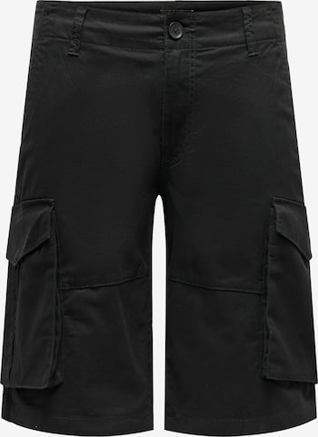 Pantalon cargo 'KIM' Only & Sons en noir : devant