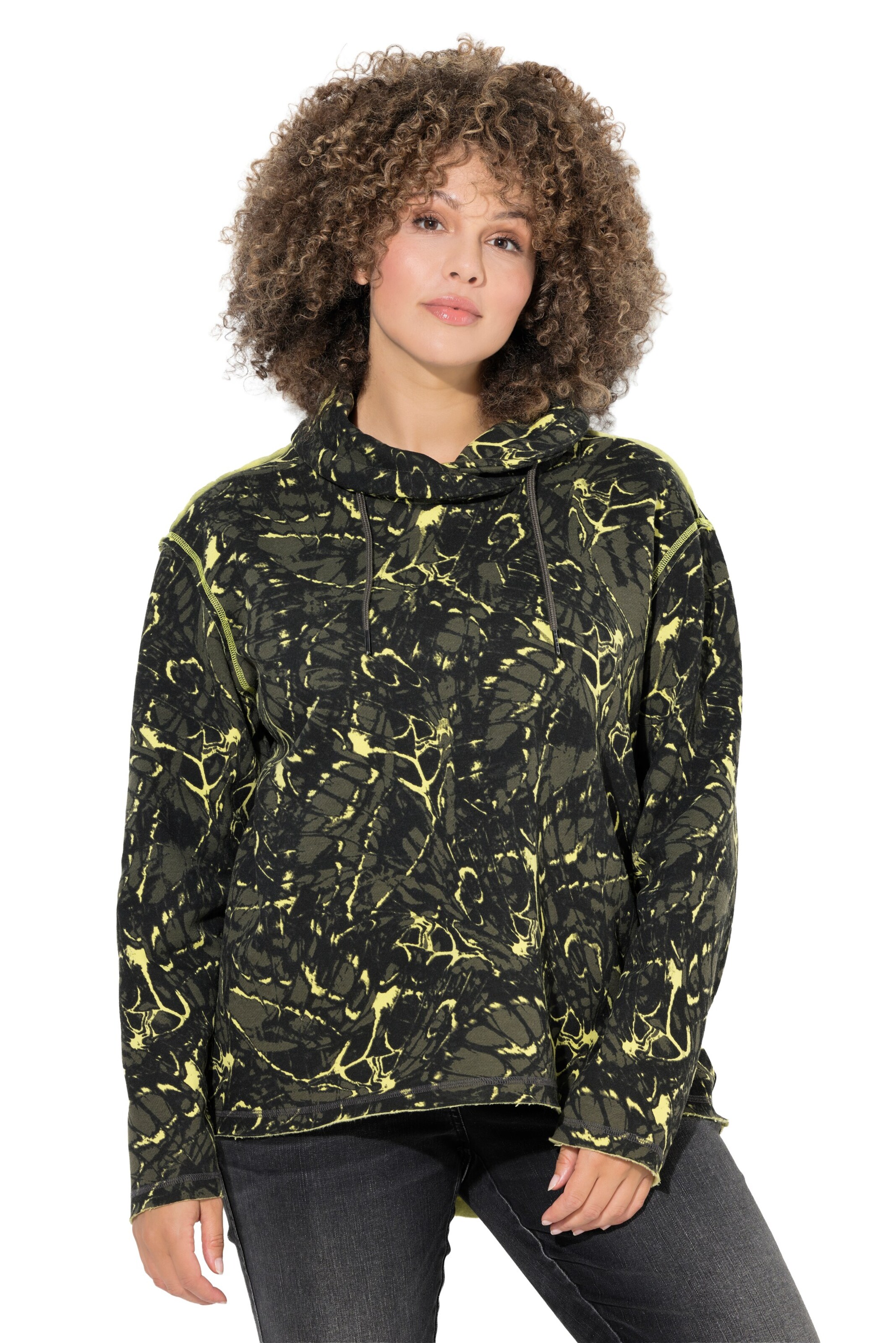 Ulla Popken Sweatshirt in Schwarz: Vorderseite