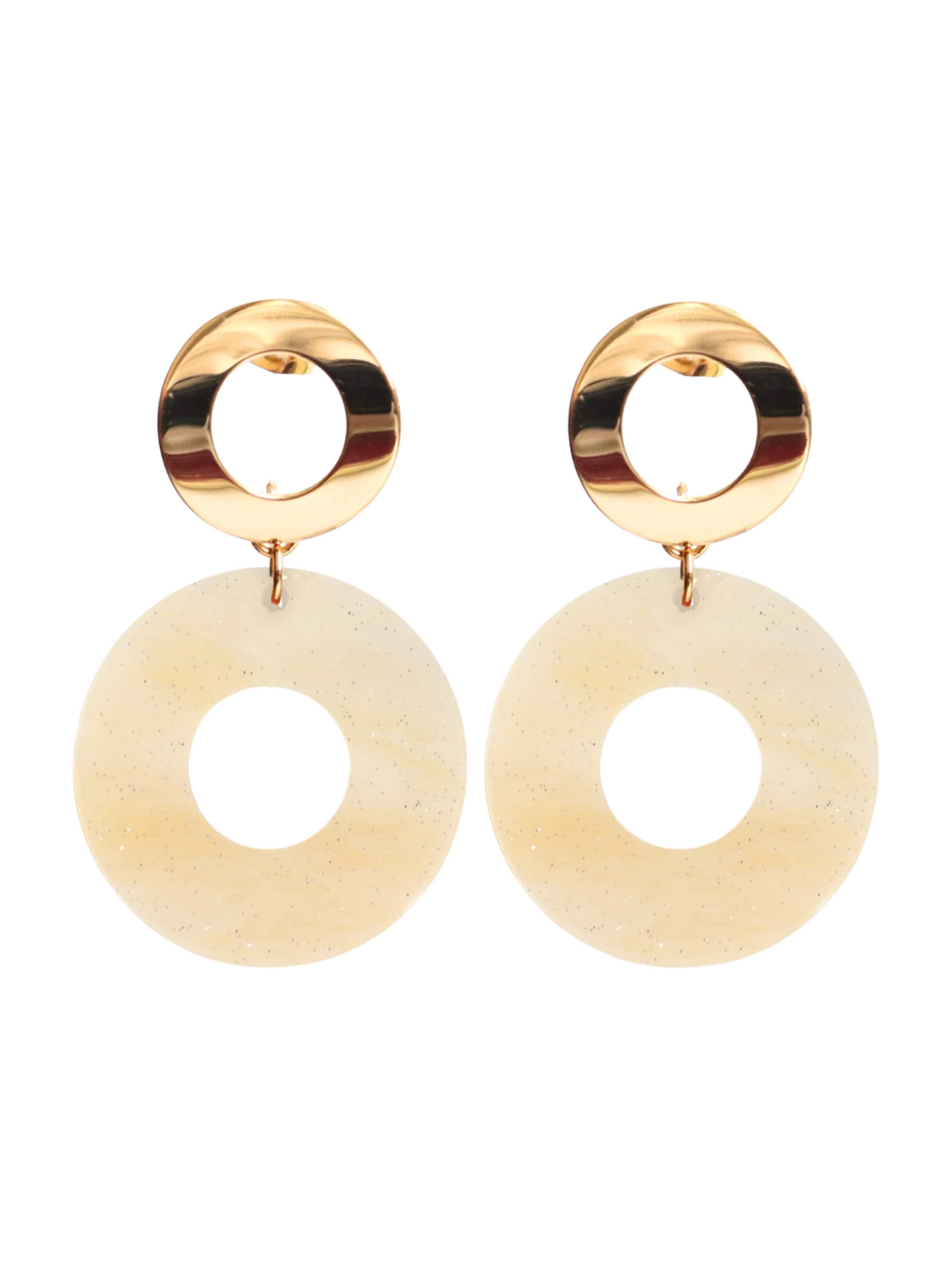 Fräulein Wunder Earrings 'Adua' in Beige: front