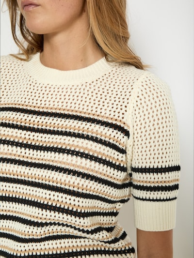 minus Pullover 'Kenzana' in beige / schwarz / weiß, Produktansicht