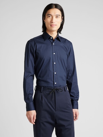 BOSS Slim fit Skjorta 'HANK' i blå: framsida