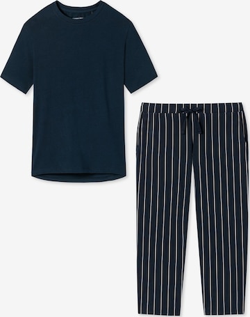 SCHIESSER Pyjama 'Cotton' in Blauw: voorkant
