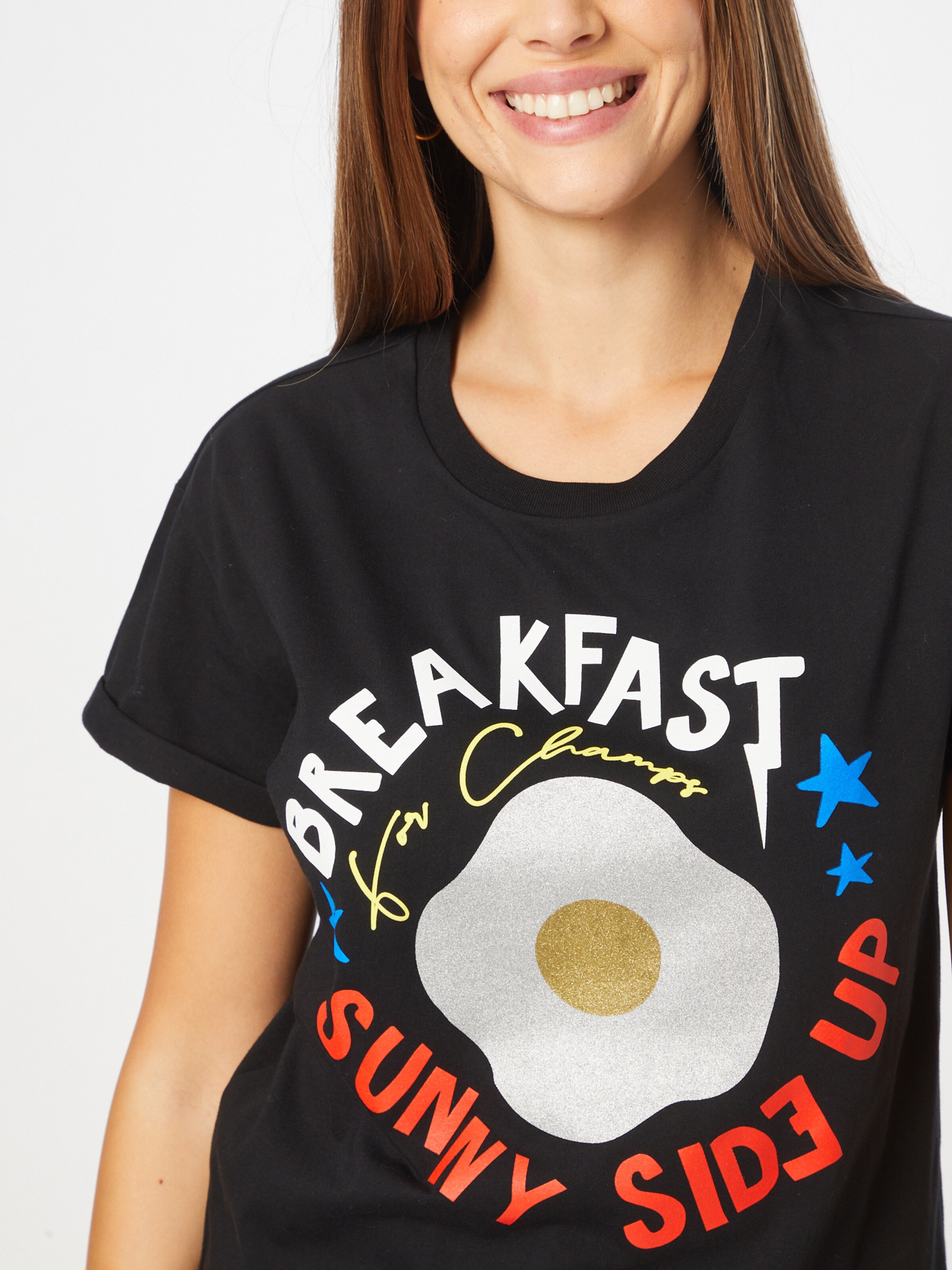 Colourful Rebel T-Shirt Breakfast in Schwarz 