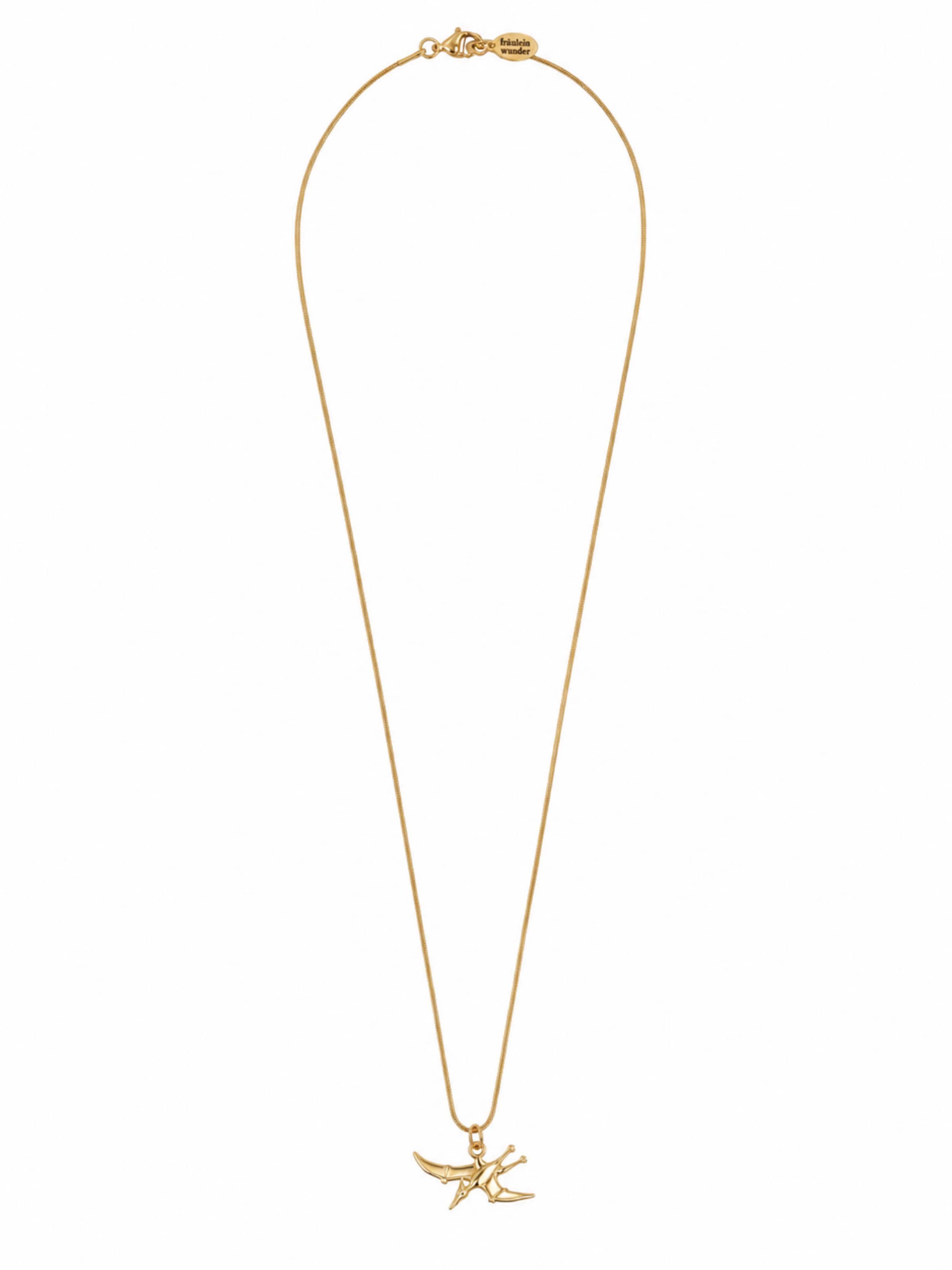 Fräulein Wunder Kette 'Dino Pteranodon'‌‌ in Gold: Vorderseite