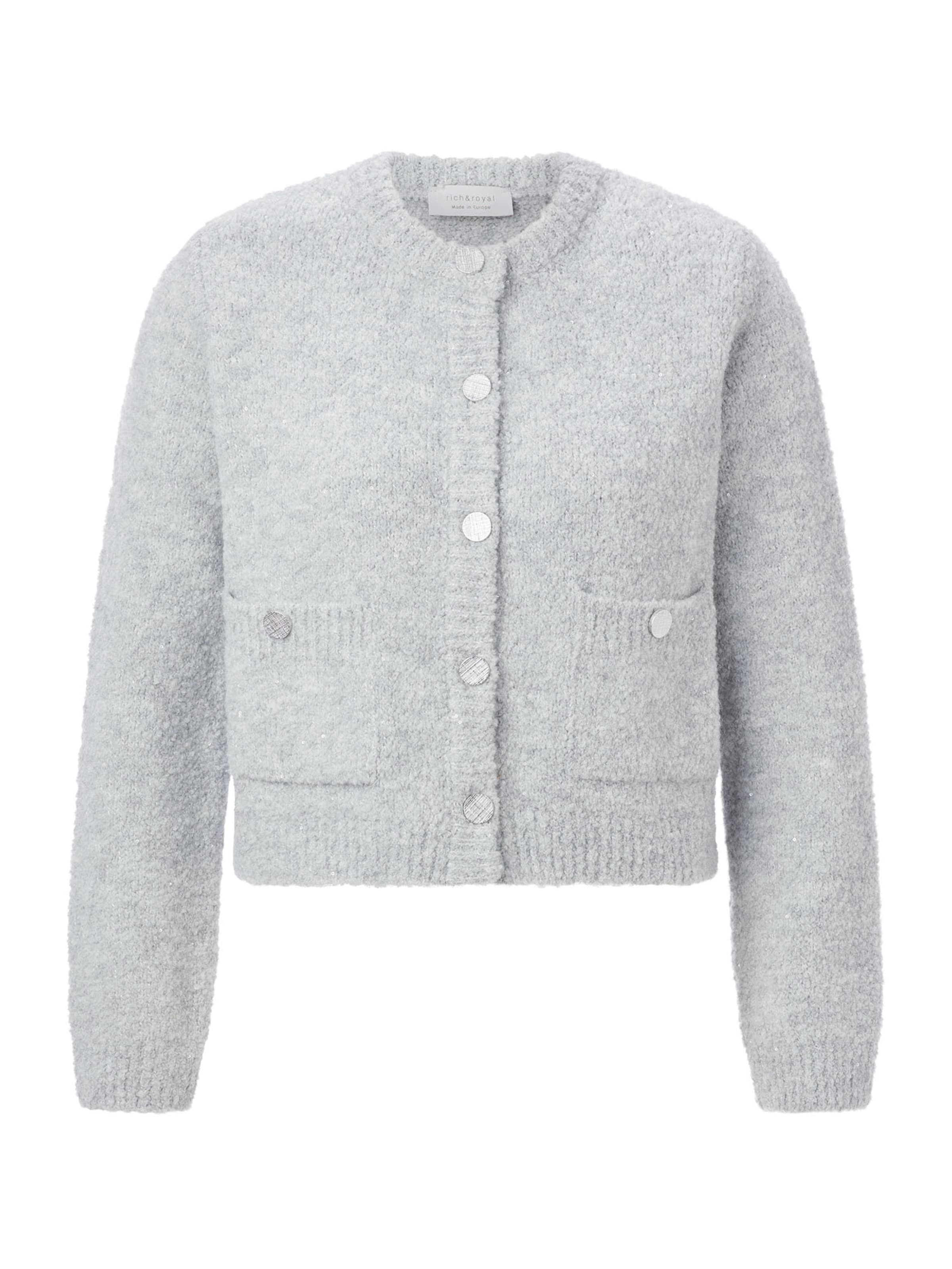 Rich & Royal - Casaco de malha em cinzento: frente