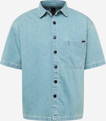 River Island Comfort fit Button Up Shirt in Blue: front