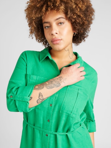 ONLY Carmakoma Платье-рубашка 'CARO' в Зеленый