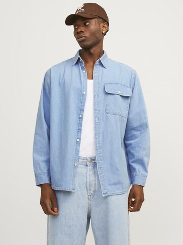 JACK & JONES Regular fit Button Up Shirt 'Wilson' in Blue: front