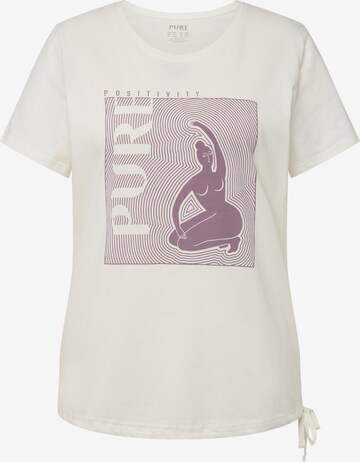 T-shirt Ulla Popken en beige : devant