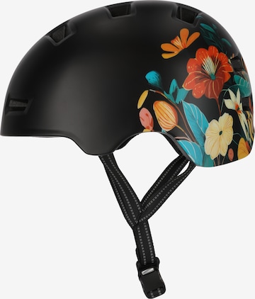 Crazy Safety Helmet 'Rampage Flower' in Black: front