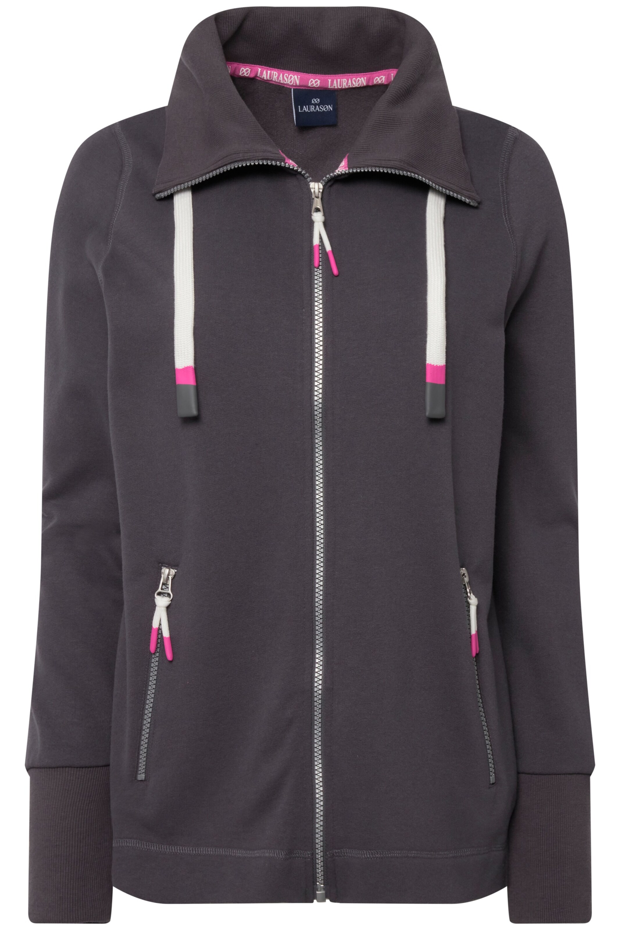 LAURASØN Sweatvest in Grijs: voorkant