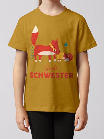 watabout.kids Shirt 'Fuchs Große Schwester' in Yellow: front