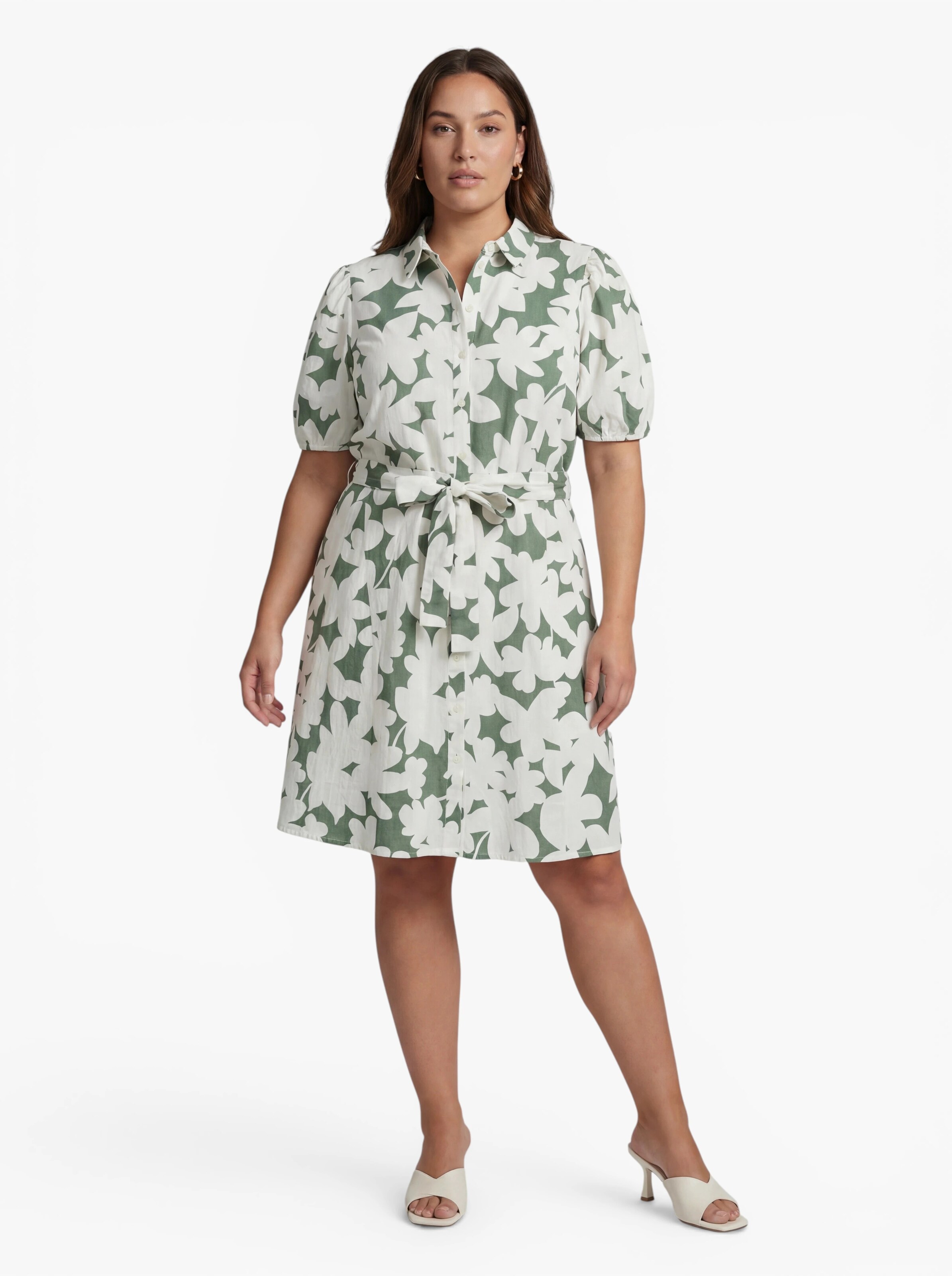 Robe-chemise 'VMCDICTHE' Vero Moda Curve en vert