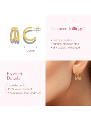 ARS-ARGENTI Ohrringe 'SIAMESE TRILLINGS'‌‌‌‌‌‌‌‌‌‌ in Gold