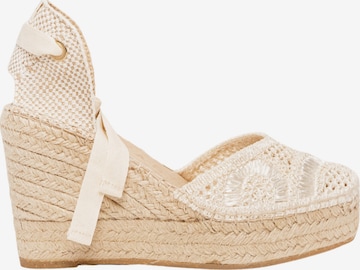 Alhamas - Sandália 'Alpargata Cuña 10 cm' em branco: frente